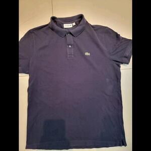 Lacoste Polo SS Navy Shirt Classic Fit Green Alligator Logo